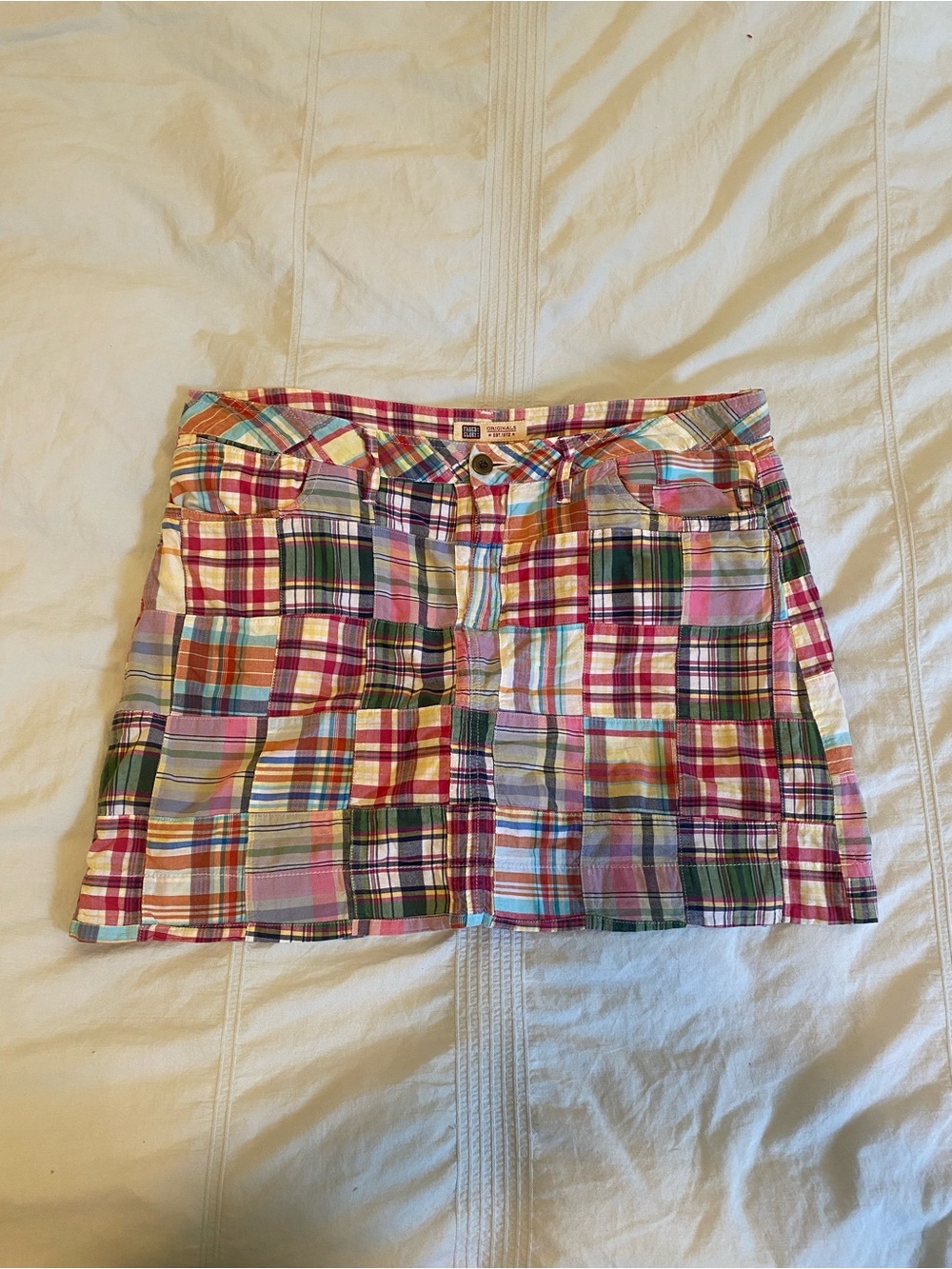 Y2K Plaid Patchwork Mini Skirt in Multi-Color - Women